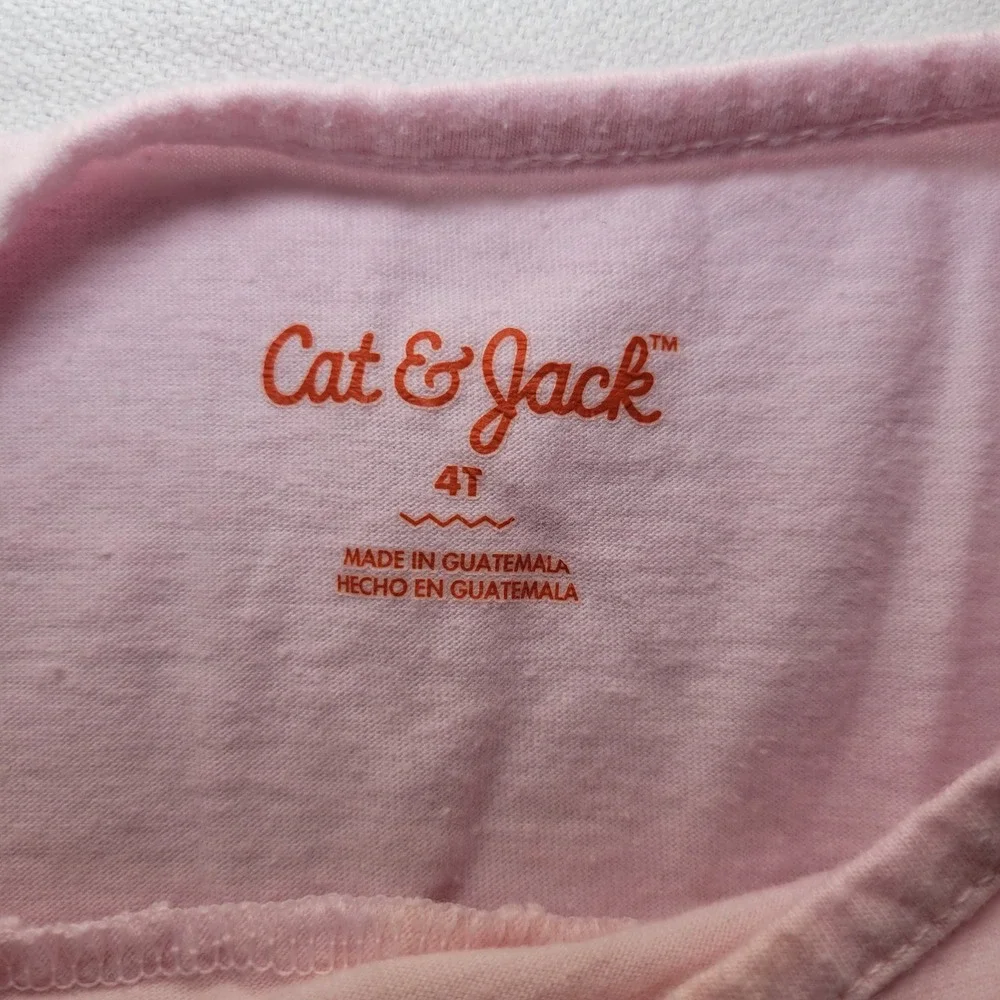 Cat & Jack Pink‎ Eyelet Ruffle Sleeve Shirt Size 4T